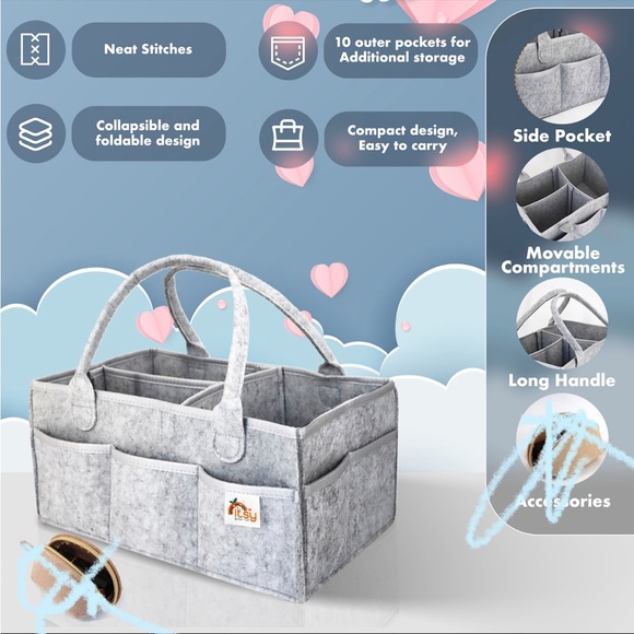 LARGE 3mm thick and durable stylish Diaper Caddy! - Picture 2 of 2